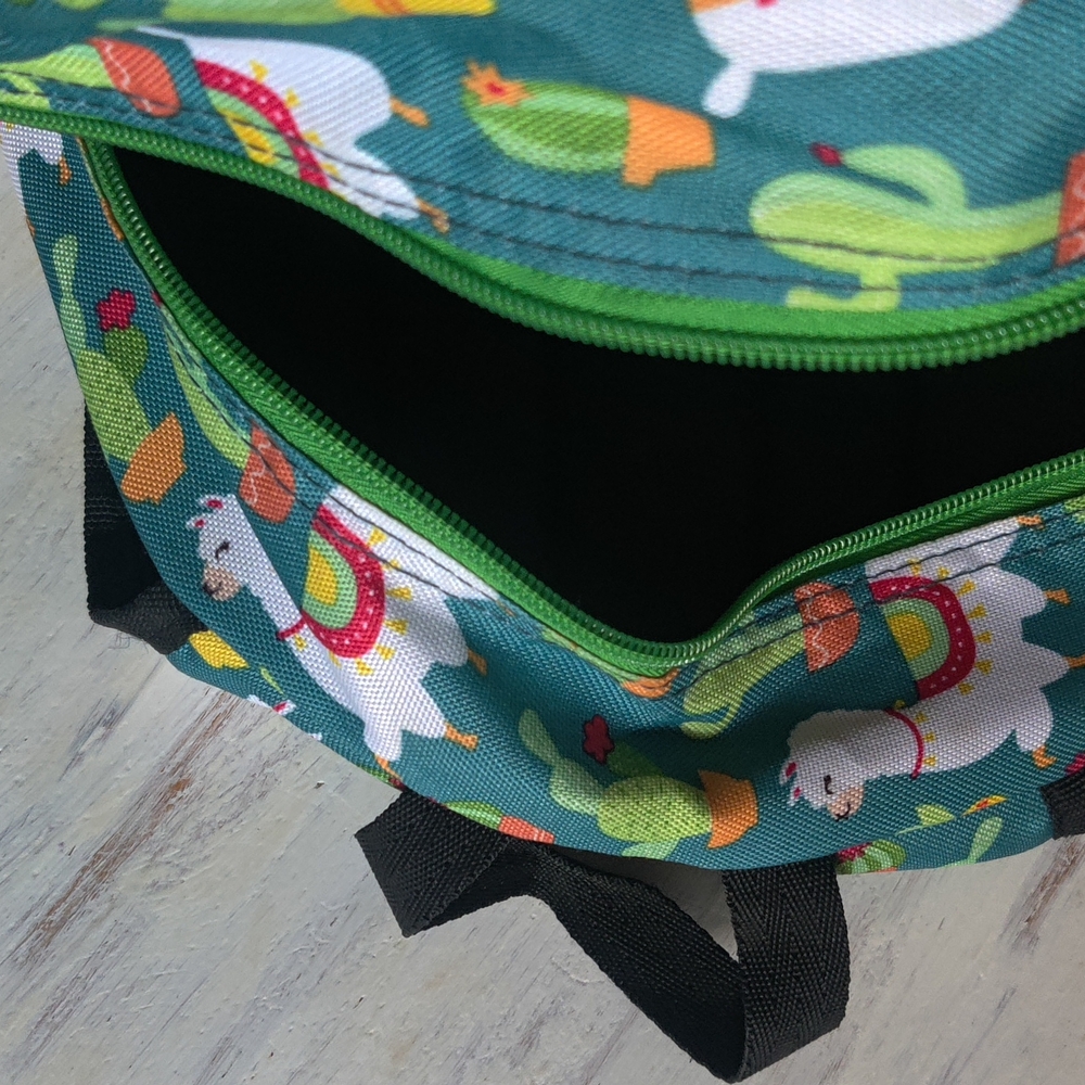 ⭐3 For $21⭐ Llama and Cactus Kids Backpack - Teal - Picture 6 of 10